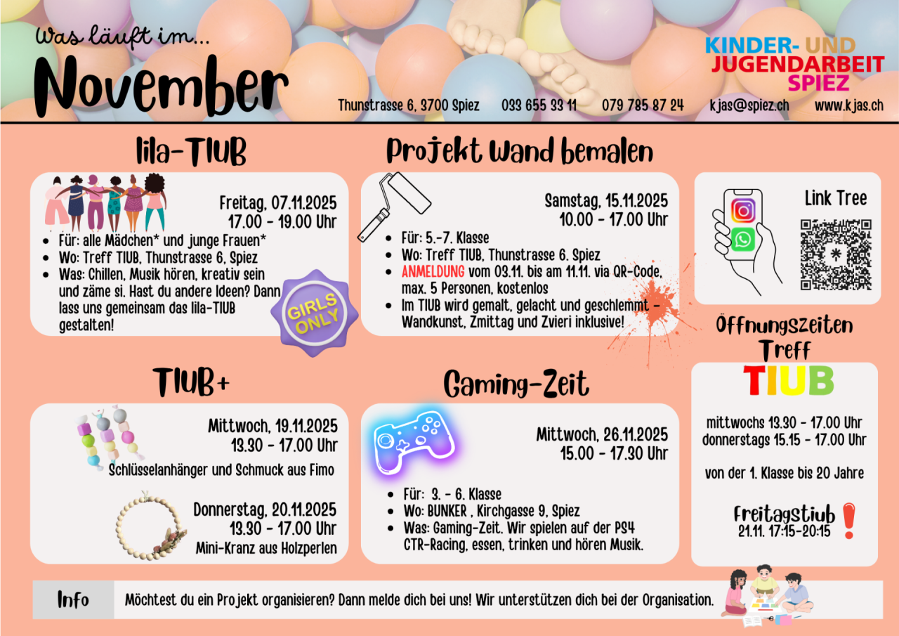Monatsprogramm November