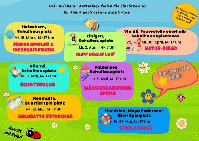 Programm Spielmobil März - Mai