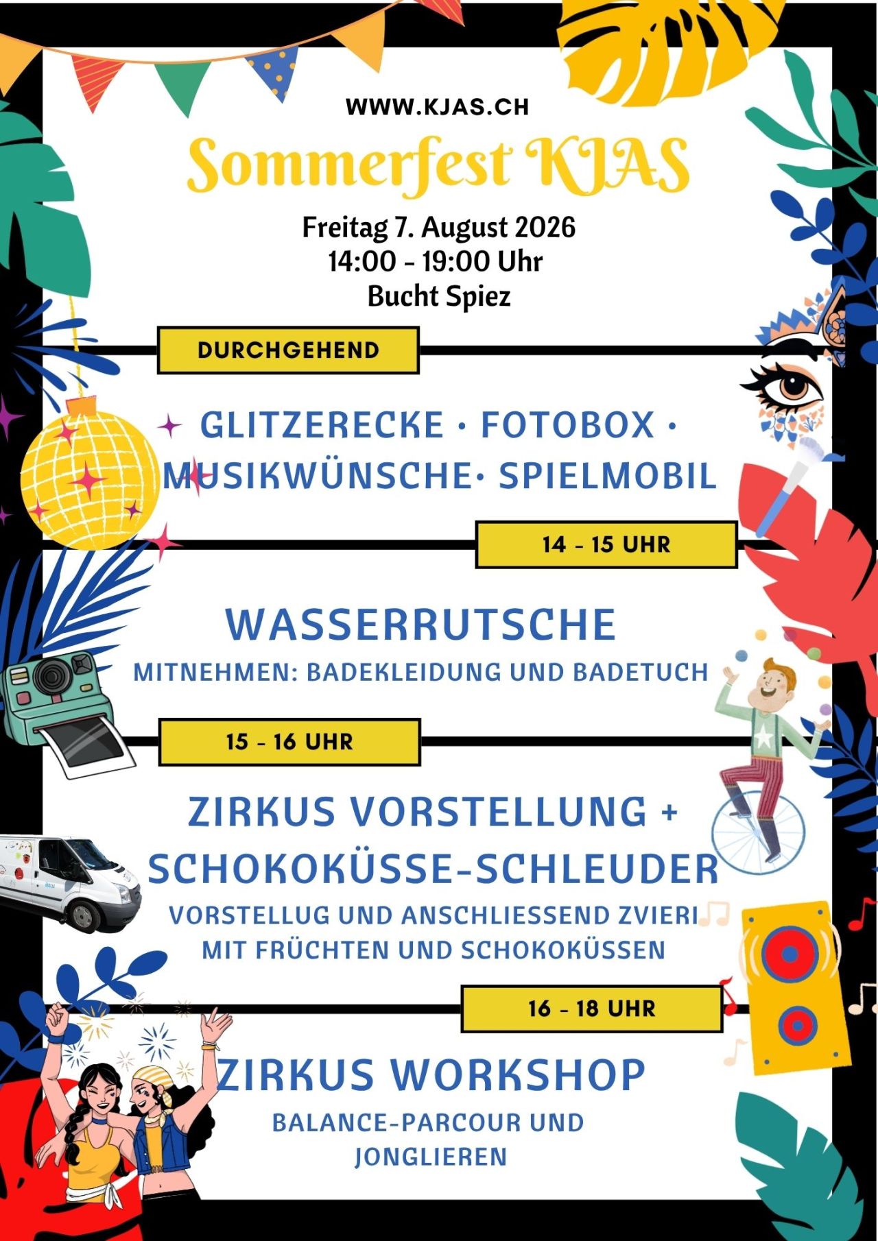 Flyer Sommerfest KJAS Ablauf