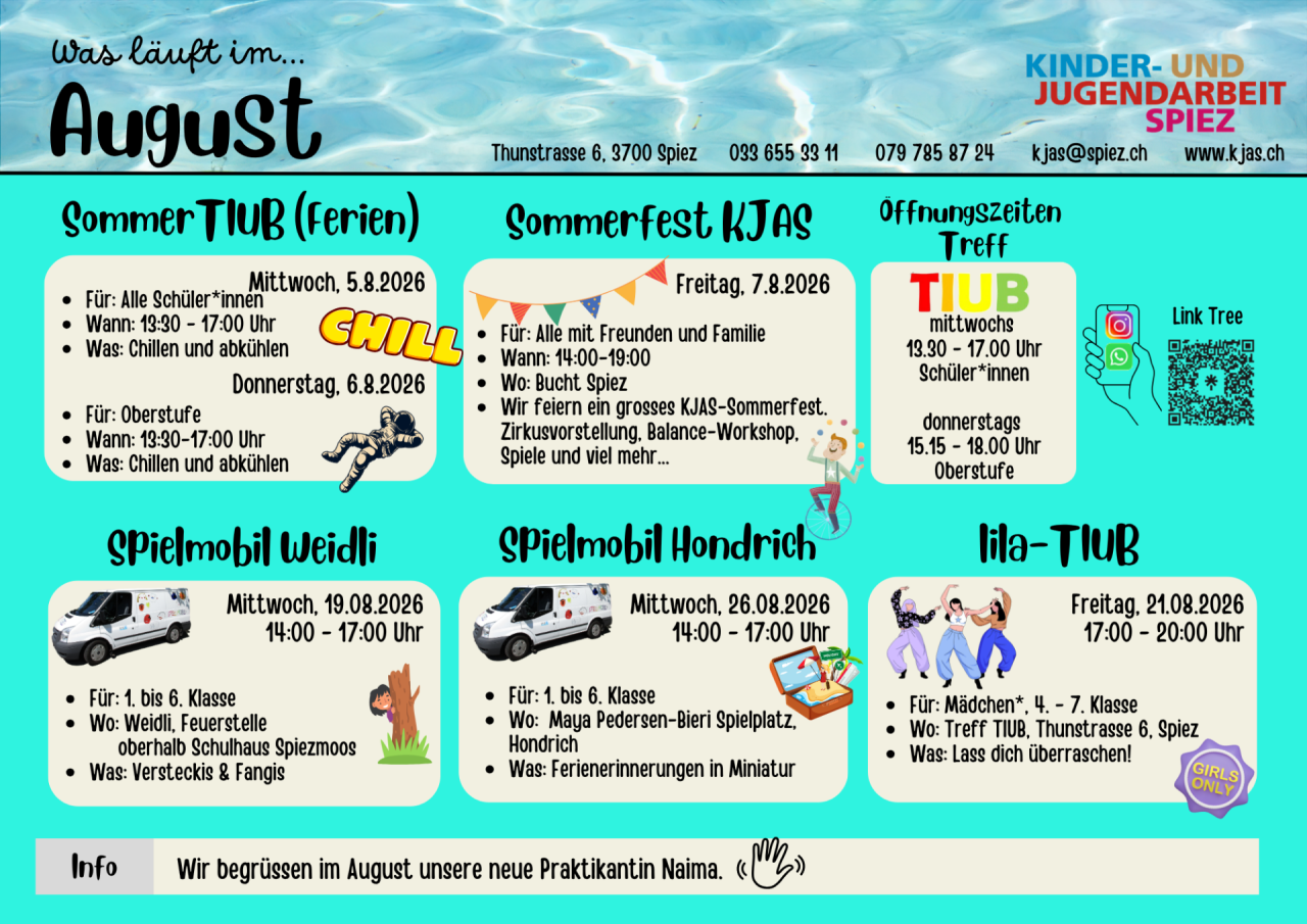 Monatsprogramm August