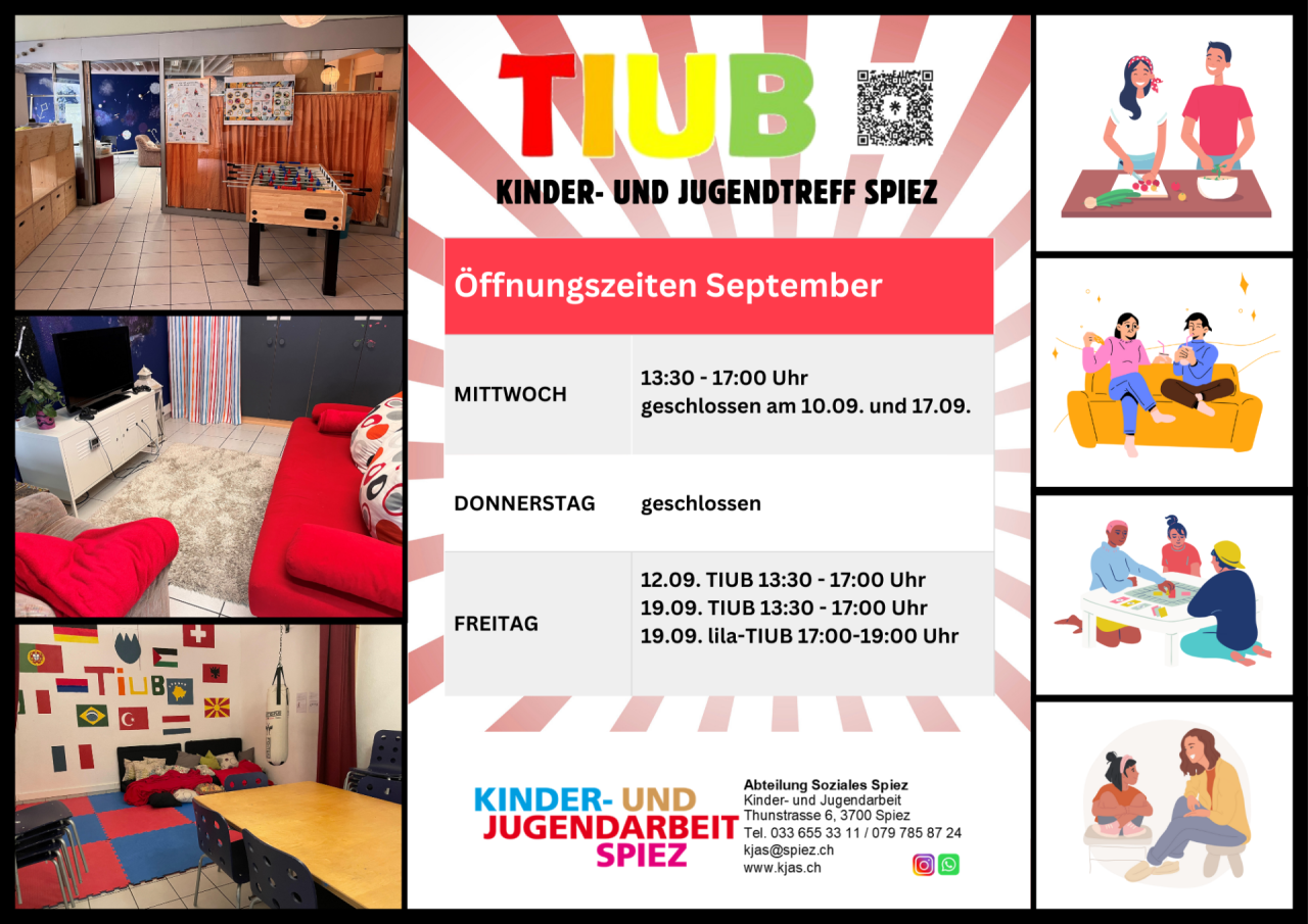 Öffnungszeiten TIUB September